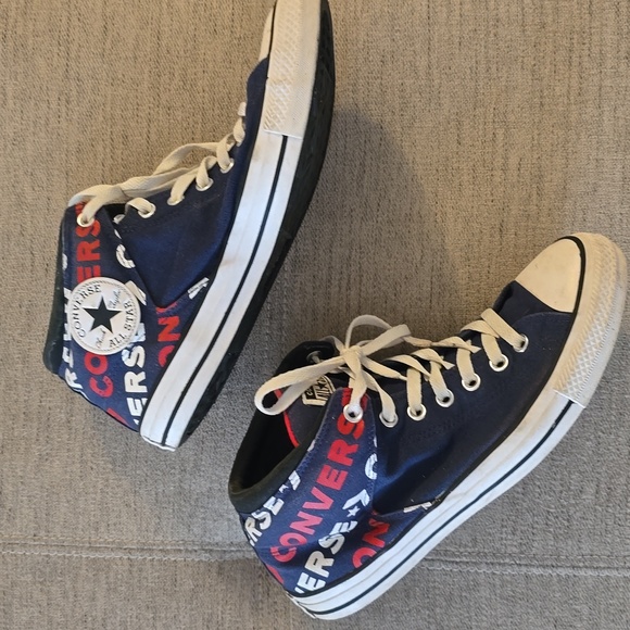 Converse Navy High-Top Sneakers Sz 10 - Picture 3 of 10